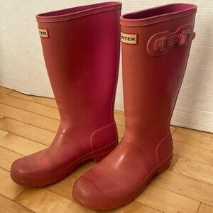 Hunter Pink Boots Original Kids Gloss Tall Fits Women’s 37 US 7